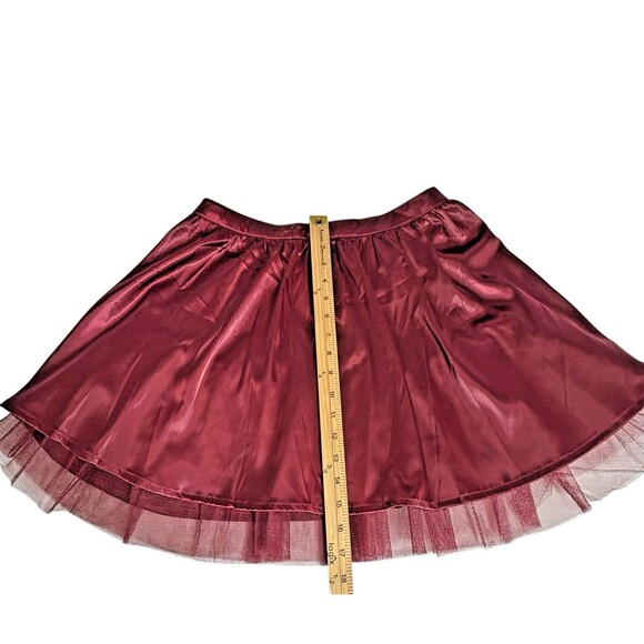 Altar’d State Burgundy Satin Tulle Whimsigoth Skirt M Fairy Grunge Holiday Glam - Picture 9 of 9